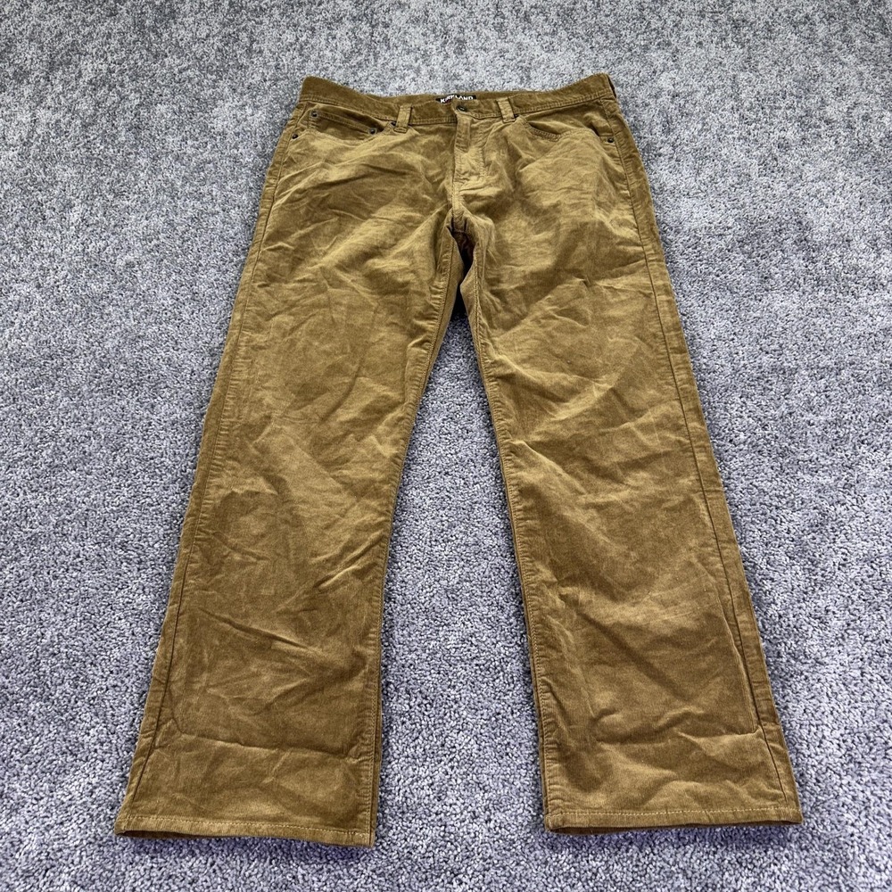 Kirkland Signature Pants Mens 36x30 Brown Corduroy Khakis Stretch Casual Pockets